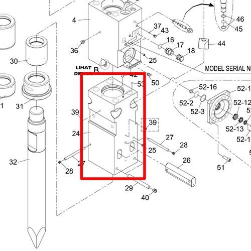 Front Head Furukawa HB20G Sparepart Hydraulic Breaker