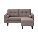 Informa Pluto Set Sofa Fabric 2 Seater Dengan Bangku - Cokelat