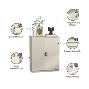 Informa Luca Lemari Kabinet 2 Pintu - Krem Beige