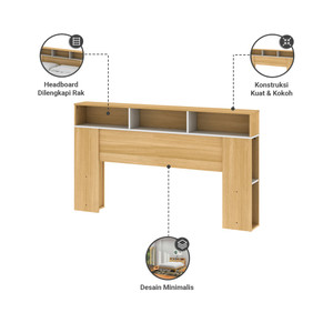 Informa 160X200 cm Gio Headboard Tempat Tidur - Euro Oak