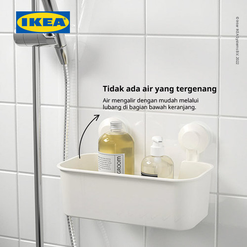 IKEA TISKEN Keranjang Sabun Tempel Putih
