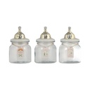 Informa 650 ml Set 3 Pcs Gold Mosque Dome Stoples Kaca Jar Tempat Simpan Snack Dan Permen Setoples Toples Serbaguna Perlengkapan Dapur Wadah Makanan