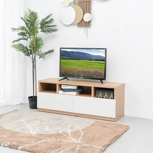 Informa Ricola Rak Tv Dengan Pintu Flip - Putih/cokelat Oak Euro Tv Stand Furnitur Indoor Rumah Meja Rak Tivi Tempat Pajangan Televisi