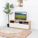 Informa Ricola Rak Tv Dengan Pintu Flip - Putih/cokelat Oak Euro Tv Stand Furnitur Indoor Rumah Meja Rak Tivi Tempat Pajangan Televisi