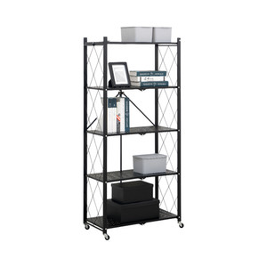 Informa Ollin Rak Besi Lipat 5 Tingkat - Hitam storage rack metal tempat penyimpanan serbaguna rak barang dokumen arsip organizer kantor sekolah