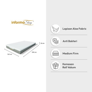 Informa Sleep 160x200x20 cm Premium Ii Set Kasur Busa Aloe Vera In Box Mattress Matras Kasur Tidur Perlengkapan Kamar Tidur