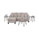 Informa Ashley Abney Sofa L Sectional Fabric Kanan - Cokelat Muda Tempat Duduk Empuk Sofa Bentuk L Ruang Tamu Furniture Indoor Rumah Fabric Couch