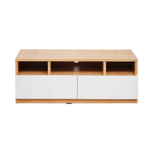 Informa Ricola Rak Tv Dengan Pintu Flip - Putih/cokelat Oak Euro Tv Stand Furnitur Indoor Rumah Meja Rak Tivi Tempat Pajangan Televisi