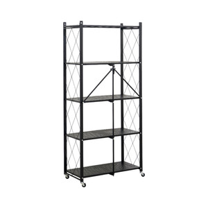 Informa Ollin Rak Besi Lipat 5 Tingkat - Hitam storage rack metal tempat penyimpanan serbaguna rak barang dokumen arsip organizer kantor sekolah