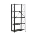 Informa Ollin Rak Besi Lipat 5 Tingkat - Hitam storage rack metal tempat penyimpanan serbaguna rak barang dokumen arsip organizer kantor sekolah