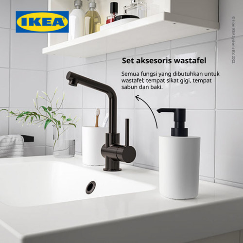 IKEA STORAVAN Perlengkapan Mandi Putih Set Isi 3