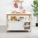 Informa Peter Set Meja Dapur Dengan 2 Bangku - Putih Kitchen Working Table Meja Masak Serbaguna Cooking Desk Furniture Dapur
