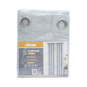 Informa 140X250 cm Set 2 Pcs Gorden Crepe Leaves - Abu-Abu