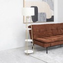 Informa Fins Lampu Lantai Dengan Rak - Krem Beige Standing Floor Light Lampu Tiang Dekorasi Lampu Berdiri