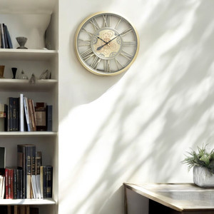 Informa 86 cm Jam Dinding Gear - Bronze Wall Clock Jam Tembok Analog Aesthetic Dekorasi Rumah Hiasan Dinding