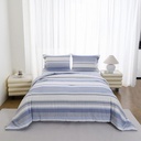 Informa 18X200 cm Set 6 Pcs Seprai King Katun Yarn Dyed Anzu - Biru Sprei Seprai Aesthetic Seprei Sheet Set Bed Sheet Aksesoris Tempat Tidur Set Sarung Bantal Sarung Guling