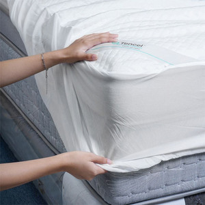 Informa Sleep 200X200 cm Pelindung Kasur Tencel Sandwich - Putih Mattress Protector Penutup Atas Kasur Alas Matras Pelindung Tempat Tidur