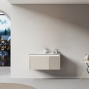Informa Leisha Kabinet Kamar Mandi 1 Pintu Led Dengan Laci - Krem Beige Organizer Serbaguna Bathroom Cabinet Aksesoris Kamar Mandi Kompartemen Penyimpanan Alat Mandi