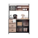 Informa Horvat Kabinet Dapur Tinggi - Hitam/Cokelat Kayu Kitchen Cabinet Lemari Kabinet Serbaguna Furniture Indoor Dapur Furnitur Rumah