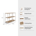 Informa Ryan Rak Penyimpanan Metal - Putih/Cokelat Oak Organizer Serbaguna Tempat Simpan Barang Multifungsi Rak Storage Perlengkapan Rumah Tangga
