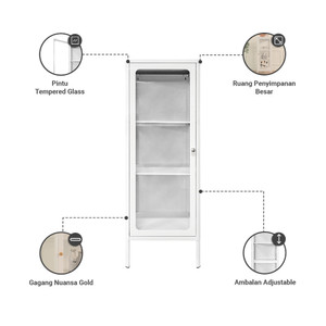 Informa Lanvin Kabinet 1 Pintu - Putih Lemari Kabinet Office Cabinet Penyimpanan Indoor Furniture Kantor Sekolah