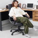 Informa Uzziel Kursi Kantor Sandaran Sedang - Hitam Tempat Duduk Kerja Dengan Roda Office Chair Kursi Eksekutif Furniture Indoor Kantor