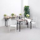 Informa 120X60X75 cm Yard Meja Lipat - Abu-Abu Meja Serbaguna Folding Table Multifunctional Foldable Desk Picnic Table Furniture House