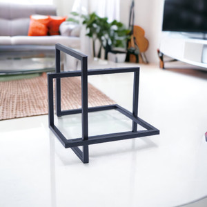 Informa 25 cm Patung Miniatur Abstrak Cube - Hitam Pajangan Meja Aesthetic Home Decor Hiasan Rumah Unik