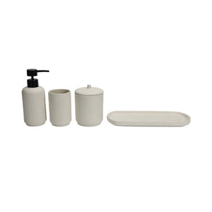Informa Set 4 Pcs Morgan Perlengkapan Kamar Mandi - Putih Liquid Soap Shampoo Dispenser Botol Sabun Sampo Serbaguna Set Aksesoris Kamar Mandi Perlengkapan Rumah Tangga Tempat Sabun Batang
