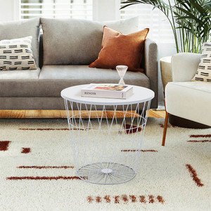 Informa Troy Meja Tamu Dengan Penyimpanan - Putih Coffee Table Meja Ruang Tamu Serbaguna Meja Sofa Lingkaran Furniture Rumah Aesthetic