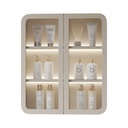 Informa Leisha Kabinet Kamar Mandi Led Dengan 2 Pintu Kaca - Putih Organizer Serbaguna Bathroom Cabinet Aksesoris Kamar Mandi Kompartemen Penyimpanan Alat Mandi
