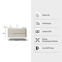 Informa Leisha Kabinet Kamar Mandi Led Dengan Laci Penyimpanan - Krem Beige Organizer Serbaguna Bathroom Cabinet Aksesoris Kamar Mandi Kompartemen Penyimpanan Alat Mandi