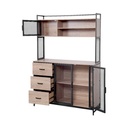 Informa Horvat Kabinet Dapur Tinggi - Hitam/Cokelat Kayu Kitchen Cabinet Lemari Kabinet Serbaguna Furniture Indoor Dapur Furnitur Rumah