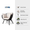 Informa Sl Yosan Kursi Lounge - Hitam Aesthetic Chair Kursi Santai Serbaguna Kursi Tamu Rumah