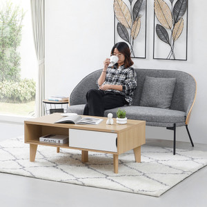 Informa Sawara Kursi Lounge 2 Seater - Abu-Abu Natural Aesthetic Chair Kursi Santai Serbaguna Kursi Tamu Rumah Kantor