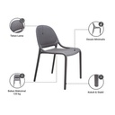 Informa Friga Kursi Teras - Abu-Abu Balcony Chair Kursi Outdoor Serbaguna Furniture Rumah Tempat Duduk Kursi Halaman Balkon