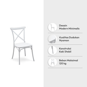 Informa Egana Kursi - Putih Multipurpose Chair Kursi Makan Cafe Restoran Tempat Duduk Serbaguna Balcony Chair Furnitur Rumah