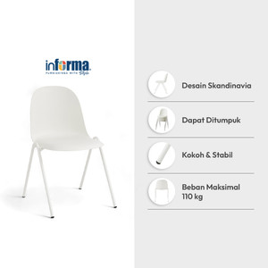 Informa Honu Kursi - Putih Multipurpose Chair Kursi Makan Cafe Restoran Tempat Duduk Serbaguna Balcony Chair Furnitur Rumah