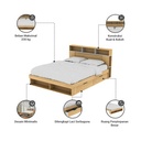 Informa 160X200 cm Gio Tempat Tidur - Euro Oak Bed Ranjang Minimalis Aesthetic Perabot Tidur Furniture Kamar Tidur