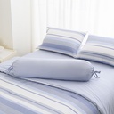 Informa 18X200 cm Set 6 Pcs Seprai King Katun Yarn Dyed Anzu - Biru Sprei Seprai Aesthetic Seprei Sheet Set Bed Sheet Aksesoris Tempat Tidur Set Sarung Bantal Sarung Guling