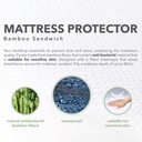 Informa Sleep 160X200 cm Pelindung Kasur Bamboo Sandwich - Putih Mattress Protector Penutup Atas Kasur Alas Matras Pelindung Tempat Tidur