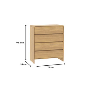 Informa Raphael Laci Penyimpanan 4 Tingkat - Cokelat Oak Laci Kabinet Serbaguna Cabinet Penyimpanan Indoor Multifunctional Drawer Storage Furniture Rumah
