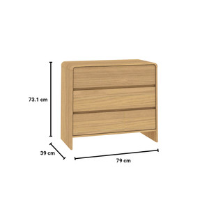 Informa Raphael Laci Penyimpanan 3 Tingkat - Cokelat Oak Laci Kabinet Serbaguna Cabinet Penyimpanan Indoor Multifunctional Drawer Storage Furniture Rumah