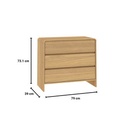Informa Raphael Laci Penyimpanan 3 Tingkat - Cokelat Oak Laci Kabinet Serbaguna Cabinet Penyimpanan Indoor Multifunctional Drawer Storage Furniture Rumah