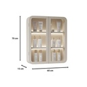 Informa Leisha Kabinet Kamar Mandi Led Dengan 2 Pintu Kaca - Putih Organizer Serbaguna Bathroom Cabinet Aksesoris Kamar Mandi Kompartemen Penyimpanan Alat Mandi
