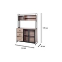 Informa Horvat Kabinet Dapur Tinggi - Hitam/Cokelat Kayu Kitchen Cabinet Lemari Kabinet Serbaguna Furniture Indoor Dapur Furnitur Rumah