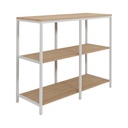 Informa Ryan Rak Penyimpanan Metal - Putih/Cokelat Oak Organizer Serbaguna Tempat Simpan Barang Multifungsi Rak Storage Perlengkapan Rumah Tangga