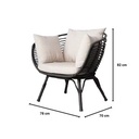 Informa Sl Yosan Kursi Lounge - Hitam Aesthetic Chair Kursi Santai Serbaguna Kursi Tamu Rumah