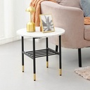 Informa Jevon Meja Sisi Round - Putih End Table Meja Kecil Aesthetic Meja Samping Serbaguna Small Table