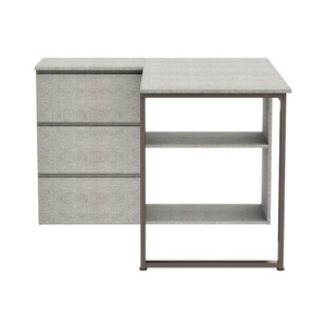 Informa Neo Iglo Meja Kantor - Abu-Abu Office Table Furnitur Kantor Meja L Meja Kerja Belajar Serbaguna